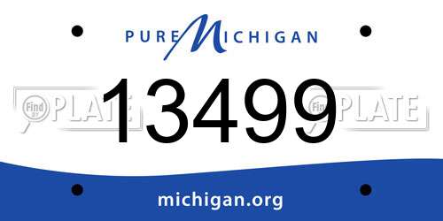 13499 Michigan License Plate