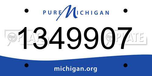 1349907 Michigan License Plate