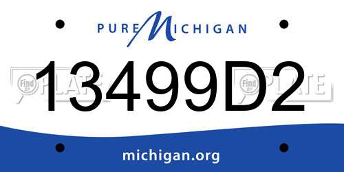 13499D2 Michigan License Plate