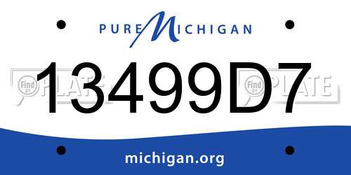 13499D7 Michigan License Plate