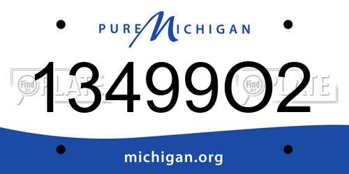 13499O2 Michigan License Plate