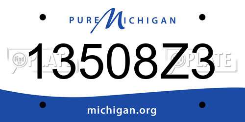 13508Z3 Michigan License Plate