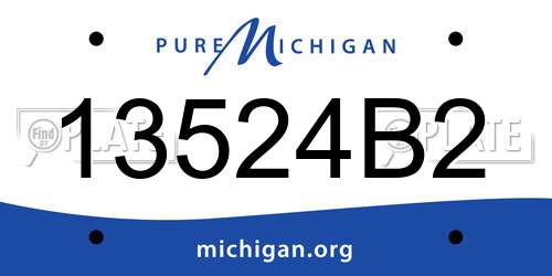 13524B2 Michigan License Plate