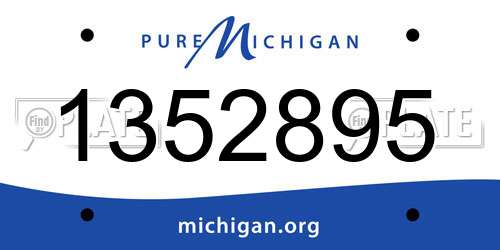1352895 Michigan License Plate