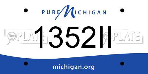 1352II Michigan License Plate