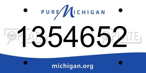 1354652 Michigan License Plate
