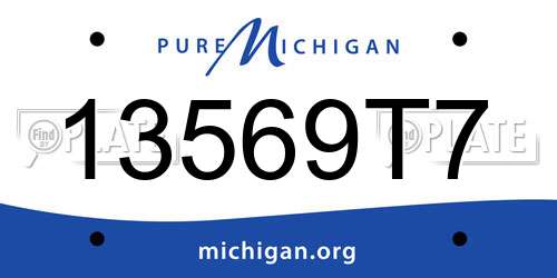 13569T7 Michigan License Plate