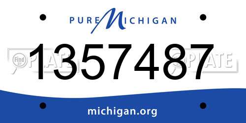 1357487 Michigan License Plate