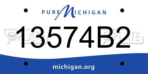 13574B2 Michigan License Plate