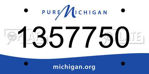 1357750 Michigan License Plate