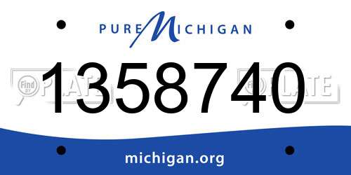 1358740 Michigan License Plate