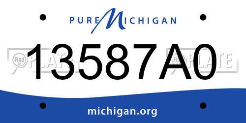 13587A0 Michigan License Plate