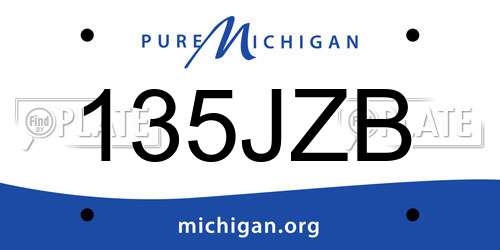 135JZB Michigan License Plate