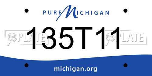 135T11 Michigan License Plate