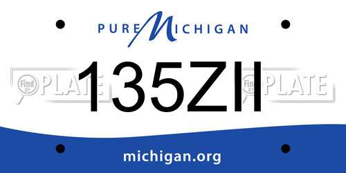 135ZII Michigan License Plate
