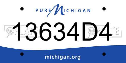 13634D4 Michigan License Plate