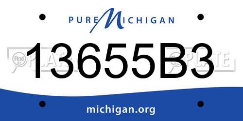13655B3 Michigan License Plate