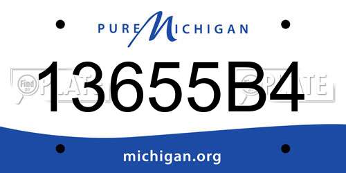 13655B4 Michigan License Plate