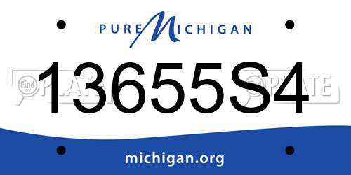 13655S4 Michigan License Plate