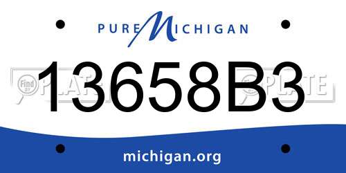 13658B3 Michigan License Plate