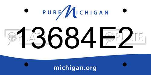 13684E2 Michigan License Plate