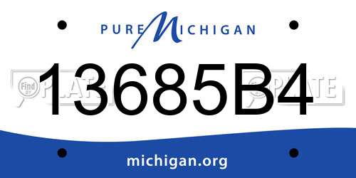 13685B4 Michigan License Plate