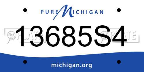 13685S4 Michigan License Plate