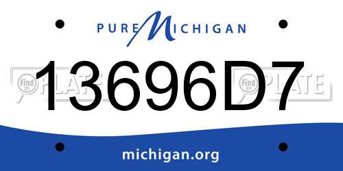 13696D7 Michigan License Plate