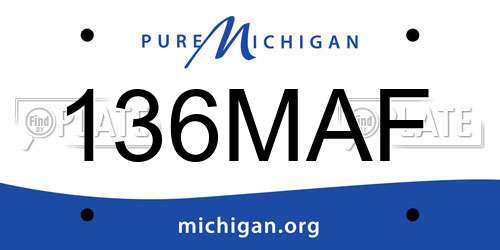 136MAF Michigan License Plate