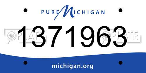 1371963 Michigan License Plate