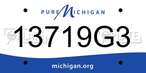 13719G3 Michigan License Plate