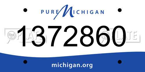 1372860 Michigan License Plate