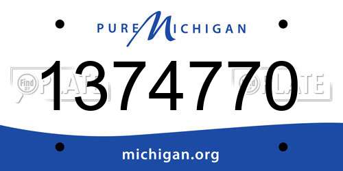 1374770 Michigan License Plate