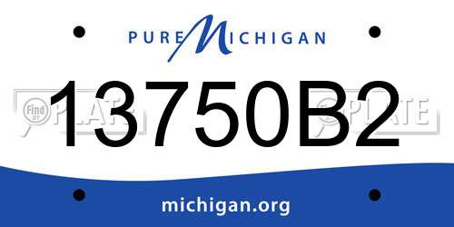 13750B2 Michigan License Plate