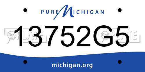 13752G5 Michigan License Plate