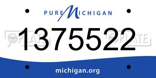 1375522 Michigan License Plate