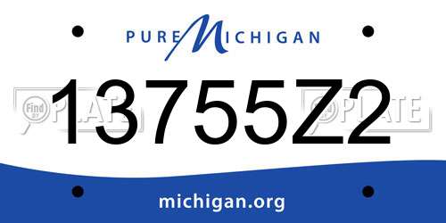 13755Z2 Michigan License Plate