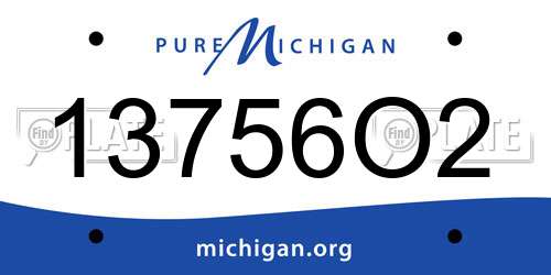 13756O2 Michigan License Plate