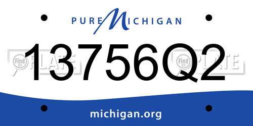 13756Q2 Michigan License Plate