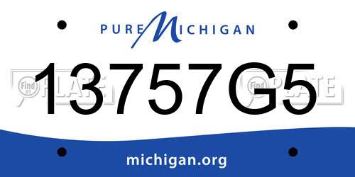 13757G5 Michigan License Plate