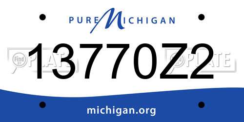13770Z2 Michigan License Plate