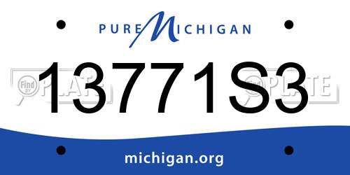 13771S3 Michigan License Plate