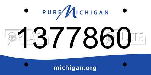 1377860 Michigan License Plate