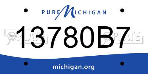 13780B7 Michigan License Plate
