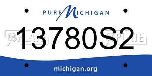 13780S2 Michigan License Plate