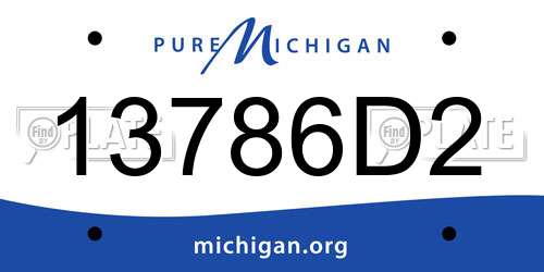 13786D2 Michigan License Plate