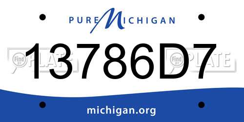 13786D7 Michigan License Plate