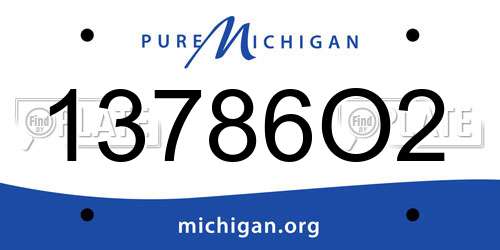 13786O2 Michigan License Plate