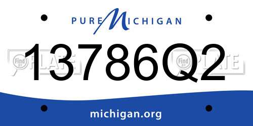 13786Q2 Michigan License Plate