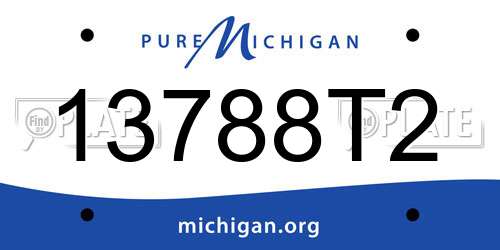 13788T2 Michigan License Plate